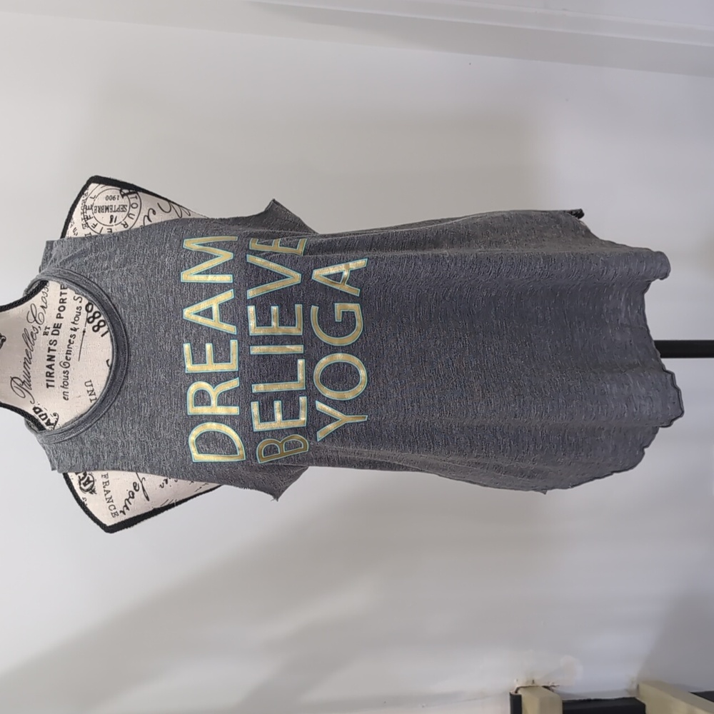 CHASER  | Dream Believe Yoga Heather Grey Sleeveless Tank Top Size M